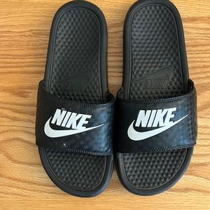 Nike black slide sandals. Womens size 8.